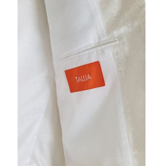 TALLIA Orange Men's Slim-Fit White Dragon Jacquard Dinner Jacket 42 R - Picture 5 of 16